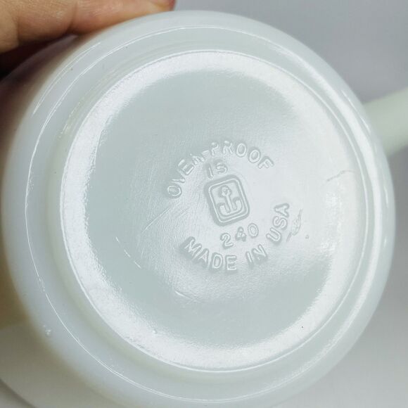 4 Vintage Anchor Hocking Oven Proof Milk Glass Handled Chili Soup Bowls Set Of 4 - Picture 3 of 11